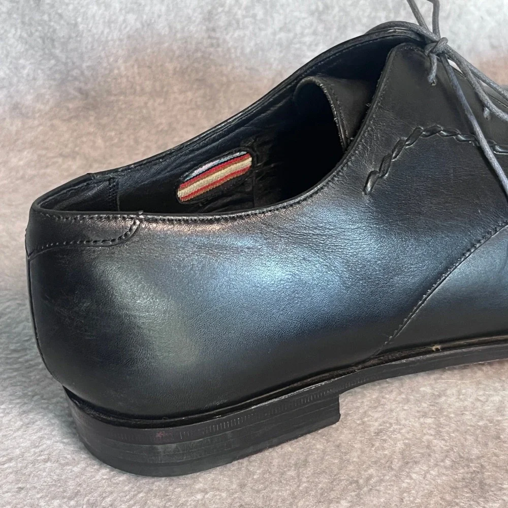 Paul Smith Mens Hand Crafted Black Leather Whipstitch Apron Toe Derby Shoes 9.5